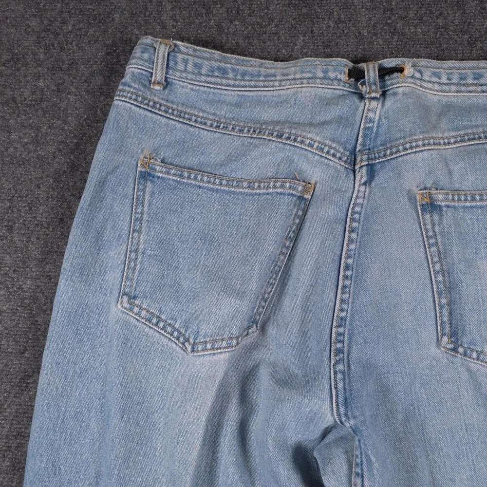 VTG Gramicci Jeans Mens XL 36x28 Blue Light Wash Denim Embroidered Made USA Belt